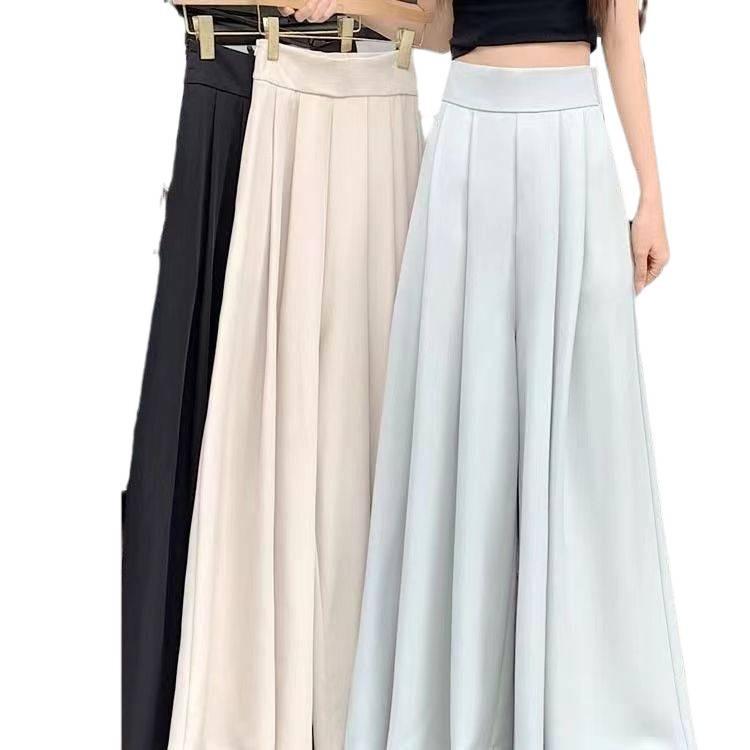 High Waist Pleated Wide-Leg Pants Skirt – Summer Casual Slimming Fit