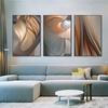Abstract Geometry Canvas Painting Modern Fashion Brown Lines Wall Art Print Decorative Picture Modern Living Room Decor Unframed