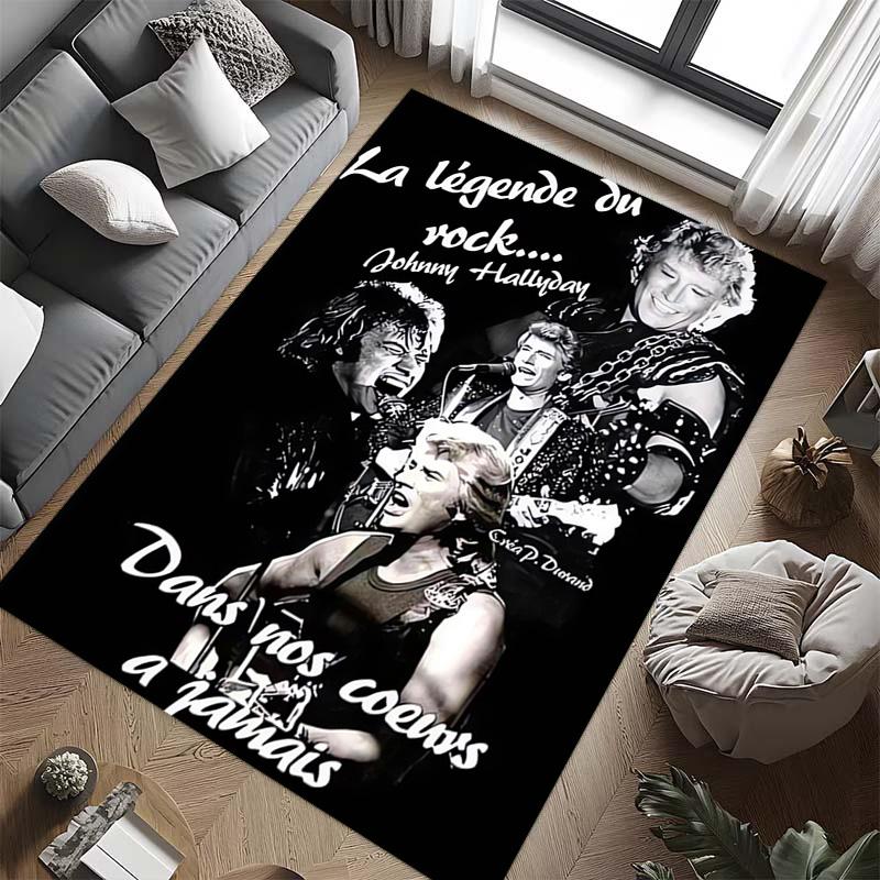 Rock Legend Johnny Halliday carpet Suitable for all seasons Home Decor Doormat Office chair cushion Protective pad