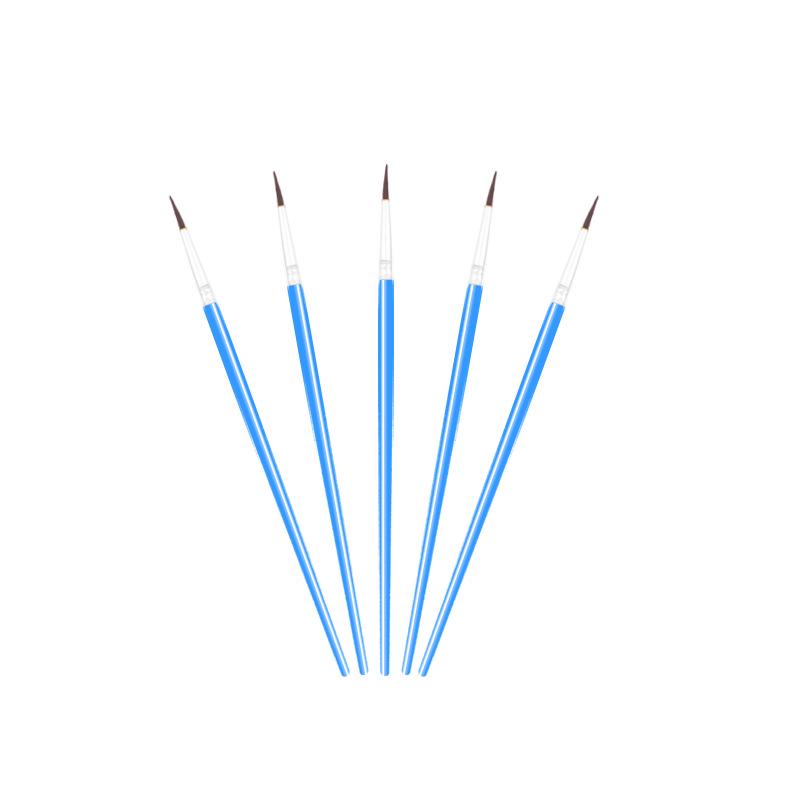 12.5CM Fine Point Paintbrush - Black Nylon Bristles for Watercolor & Acrylic.