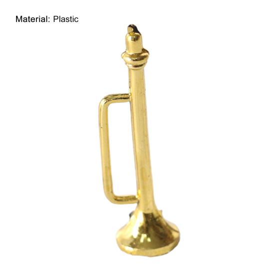 Mini Musikinstrument Simulationsszene Zubehör Kunststoff Trommel Musikröhre Saxophon Modell Spielzeug für Puppenhaus