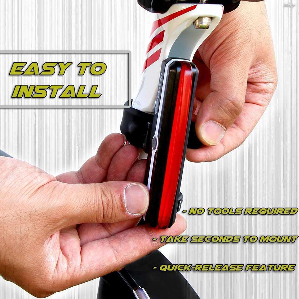Waterproof LED Bike Tail Light Bicycle Rear Warning Lamp USB Rechargeable\