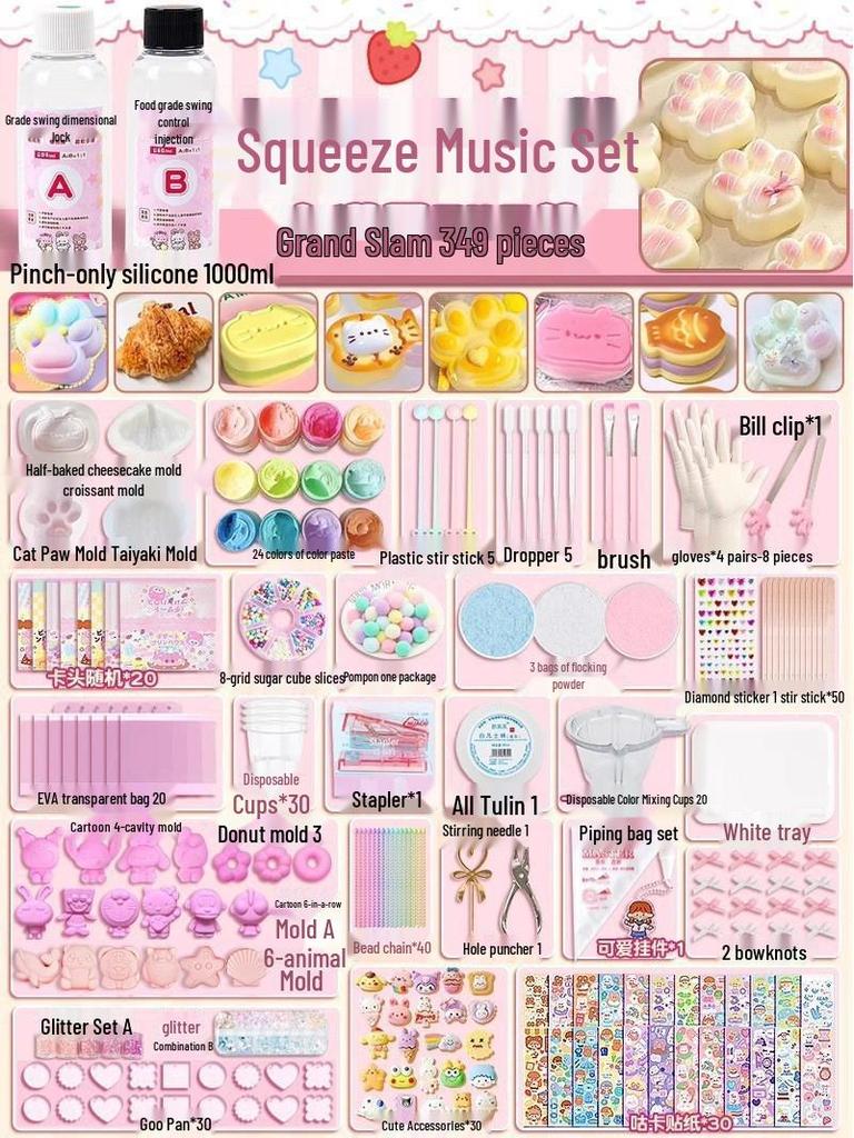 DIY Silicone Mold Stress Relief Toy Set: Music-Inspired Handmade Pinch Mud for Girls