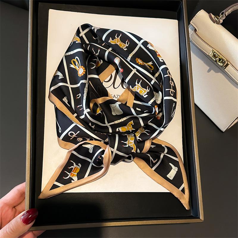 Luxury Animal Print Scarf Skinny Ribbon Hairbands Women Neck Kerchief Foulard Hair Bands Scarves Bag Handle Ribbon 147*14CM