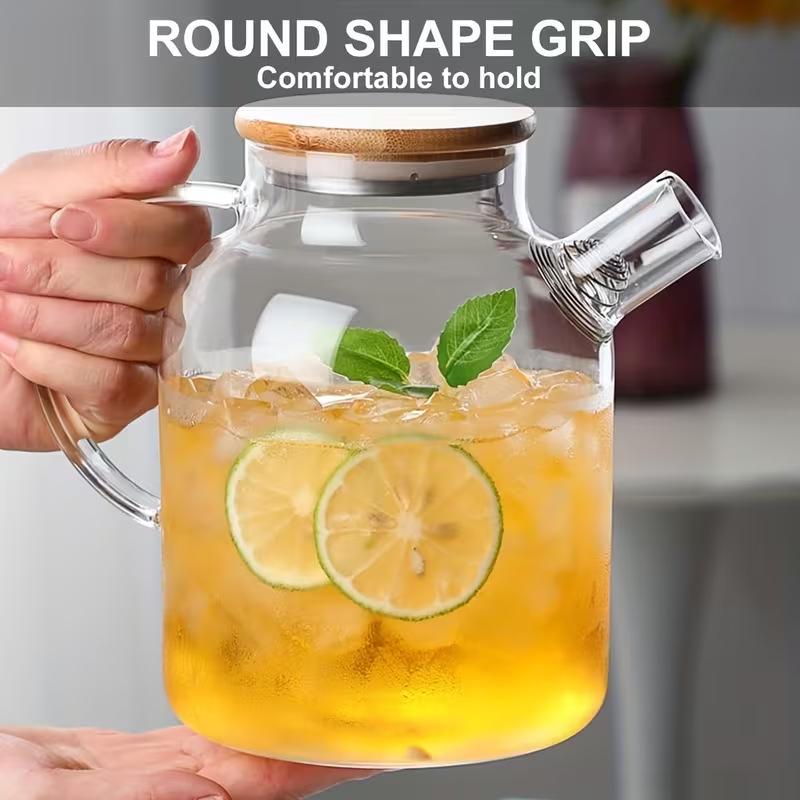 Grote Hittebestendige Borosilicaatglas Waterkoker met Handvat voor Hete & Koude Dranken