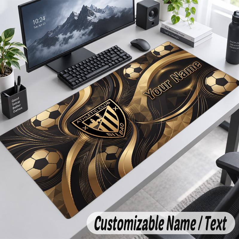 Custom Name Text Mouse Pad Athletic Bilbao FC Personalized Desk Pad For Work And Gaming