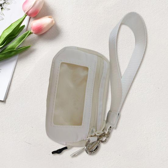 Multifunctional Handbag Wrist Purse with Detachable Lobster Clip Smooth Zipper Closure Lightweight Change Phone