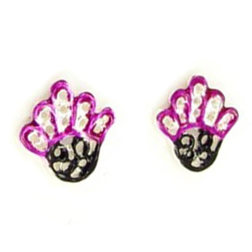 

Les Trésors De Lily [R3317] - Серебряные серьги Fatma пурпурно-черный - 7 мм