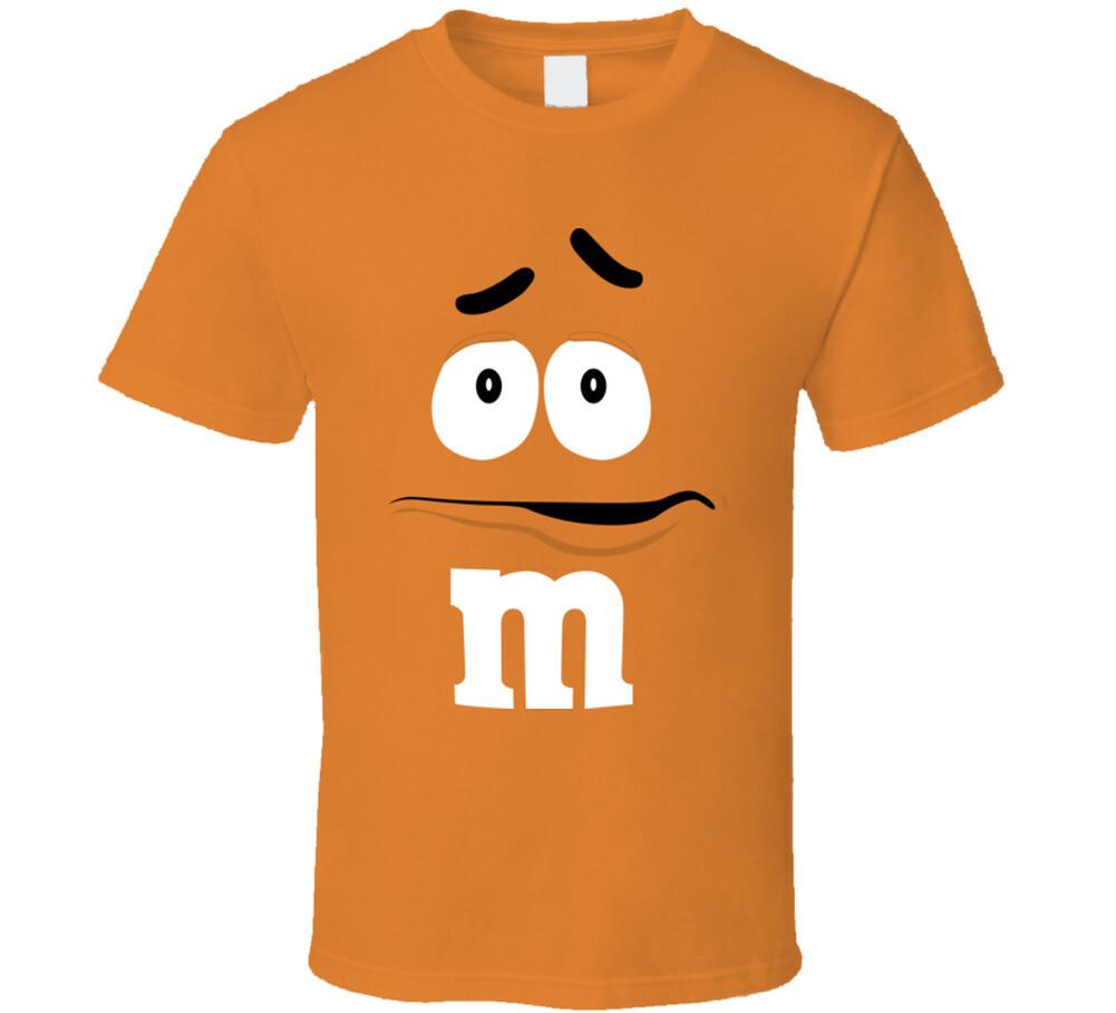 New Oranage M&m Big Face Funny Halloween Costume T Shirt XXL