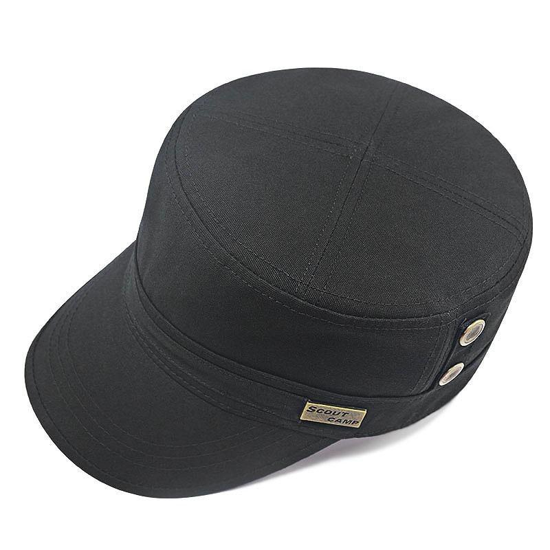 Flat top hat men's spring and autumn large men's hat canvas fashion autumn and winter duck tongue baseball cap