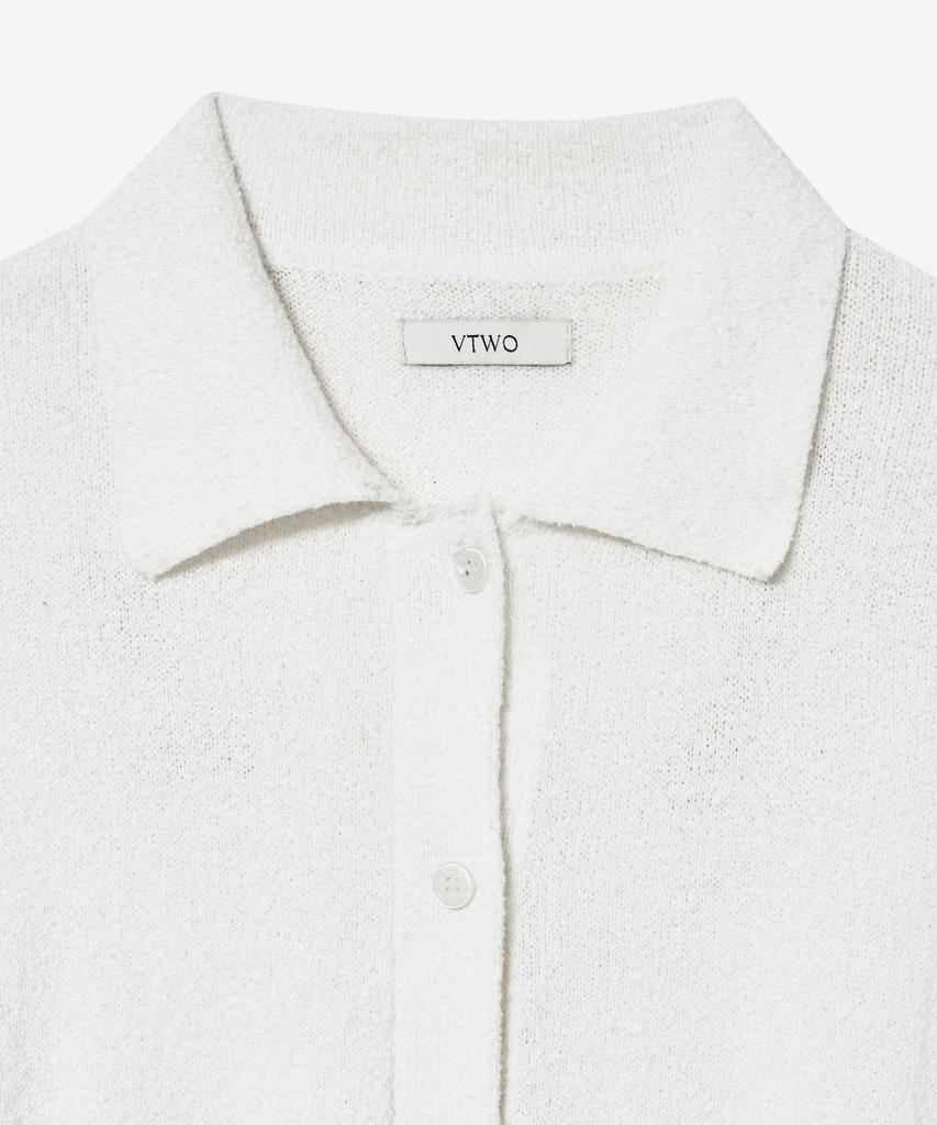 VTWO Cool Washable Boucle Collar Knit (Ivory)