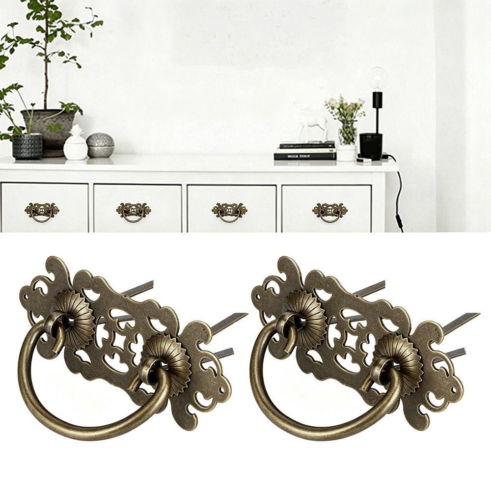 2pcs Easy Install Cabinet Pulls 10.2*4.1cm Furniture Handles Antique Drawer Handles  Drawers