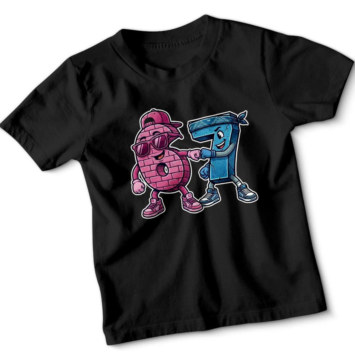 Six Seven Kids Numbers Education Unisex Kids T-Shirt Urban Style 150