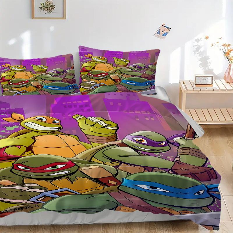 

3pcs Ninja Turtles Duvet Cover Set, Includes 1 Duvet Cover and 1/2 Pillowcases (No Insert) yy251104208 135x200cm