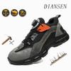 Men Work Safety Shoes Steel Toe Lightweight Boots Design With Anti-Smash Anti-Puncture All-Season Casual Footwear For Industry