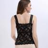 Damen Spitze Blumenstickerei Mesh Camisole Eckiger Ausschnitt Ärmelloses Tanktop