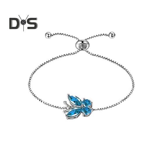 1 Set Jewelry Set Sparkling Rhinestones Inlaid Butterfly Pendant Necklace Ear Studs Opening Ring Set Jewelry Gift