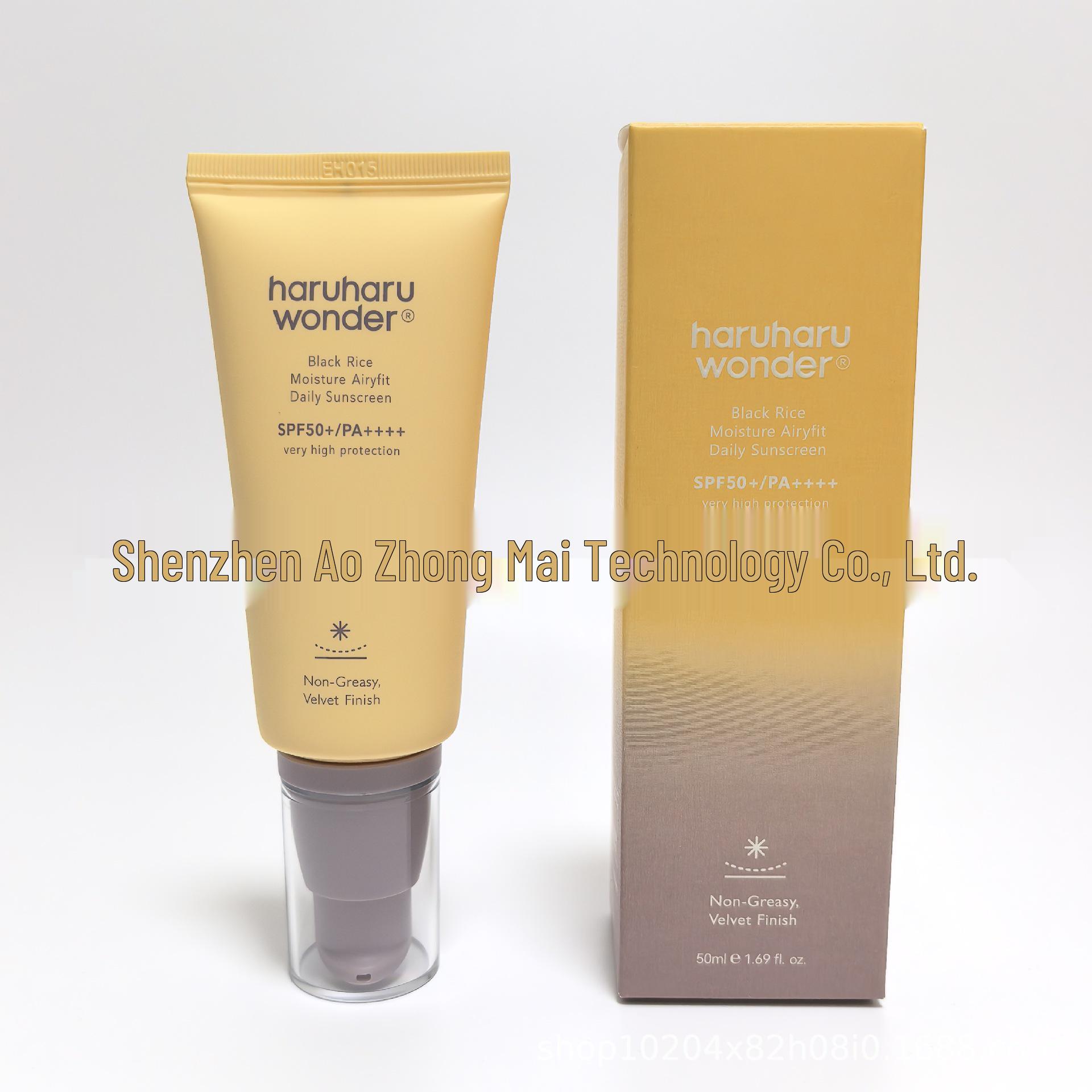 Haruharu Wonder Black Rice Moisturizing Sunscreen SPF50, 50ml - Non-Sticky, Hydrating, Brightening Formula Korean New Product