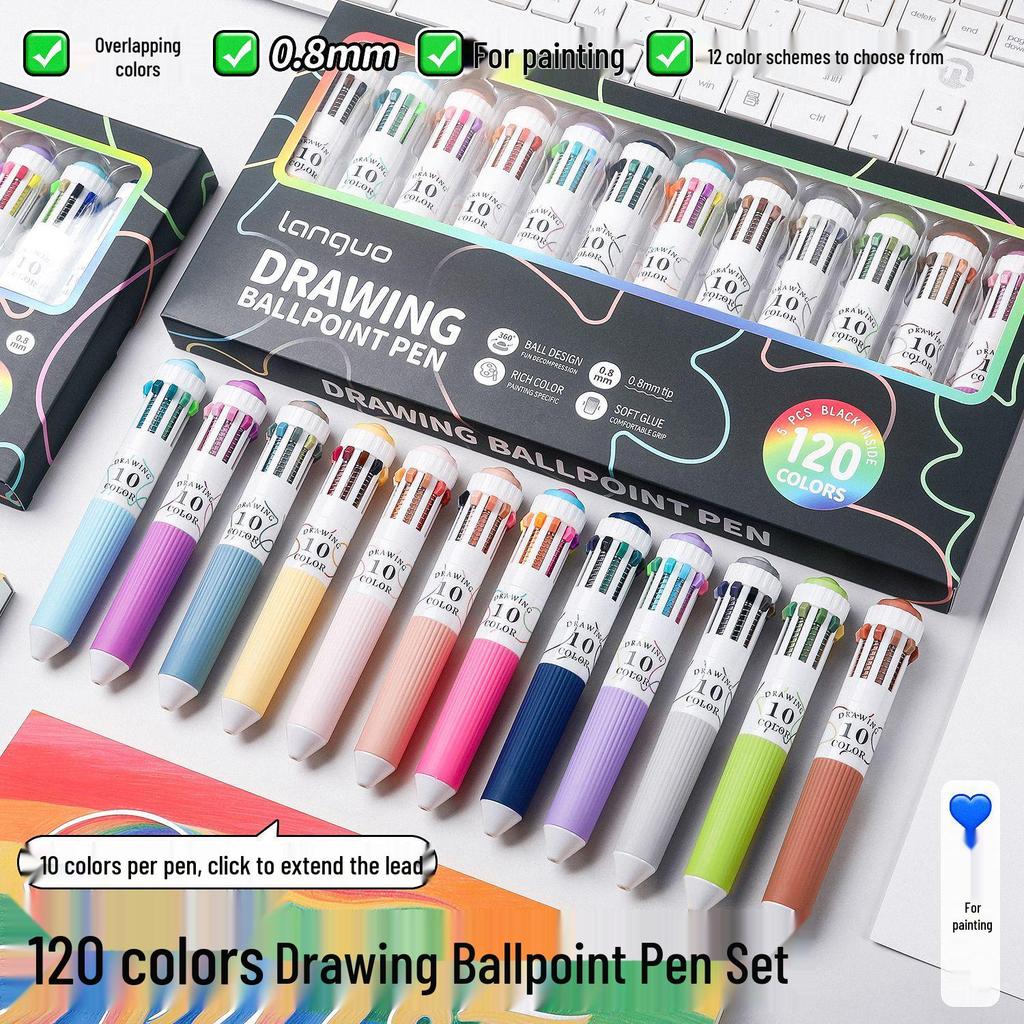 Mavi Meyve 60 Renkli Basmalı Tip Çok Renkli Tükenmez Kalem Seti – On Renkli Hepsi Bir Arada Çok Fonksiyonlu Günlük Kalemi.