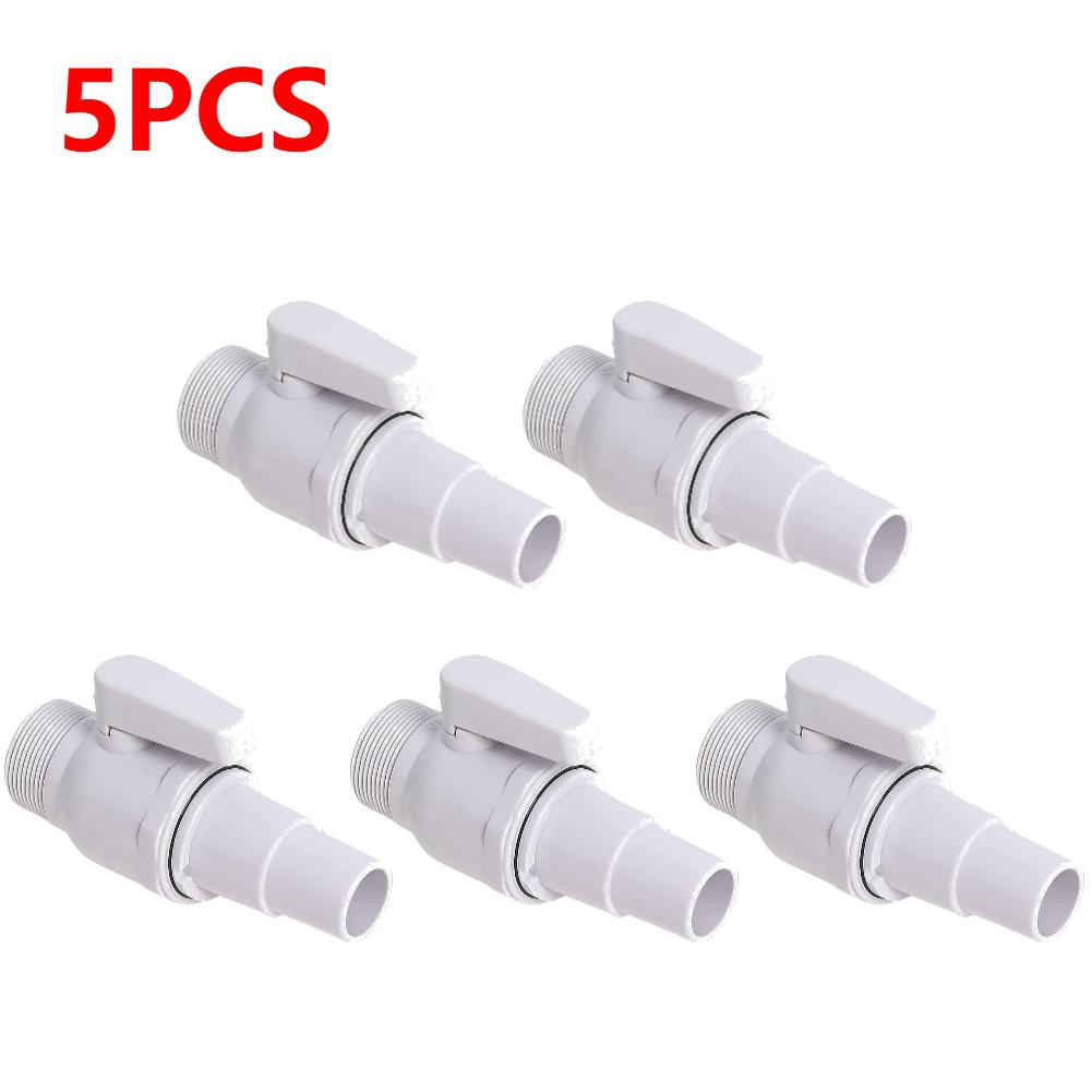 1-5X 2-Way Ball Valve Pool Pump Valve Maximum 50 PSI Pressure Rating Water Flow Regulation Pool Valve for Home Backyard Plunge