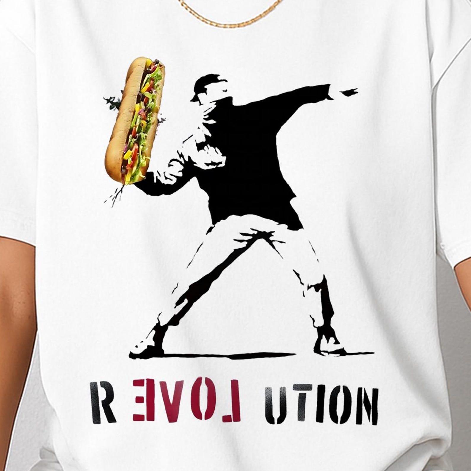 DC Sandwich Thrower Banksy Inspired Tee, Free DC Statehood Advocate Anti-Trump Shirt, Washington Resistance Abolish ICE Top M