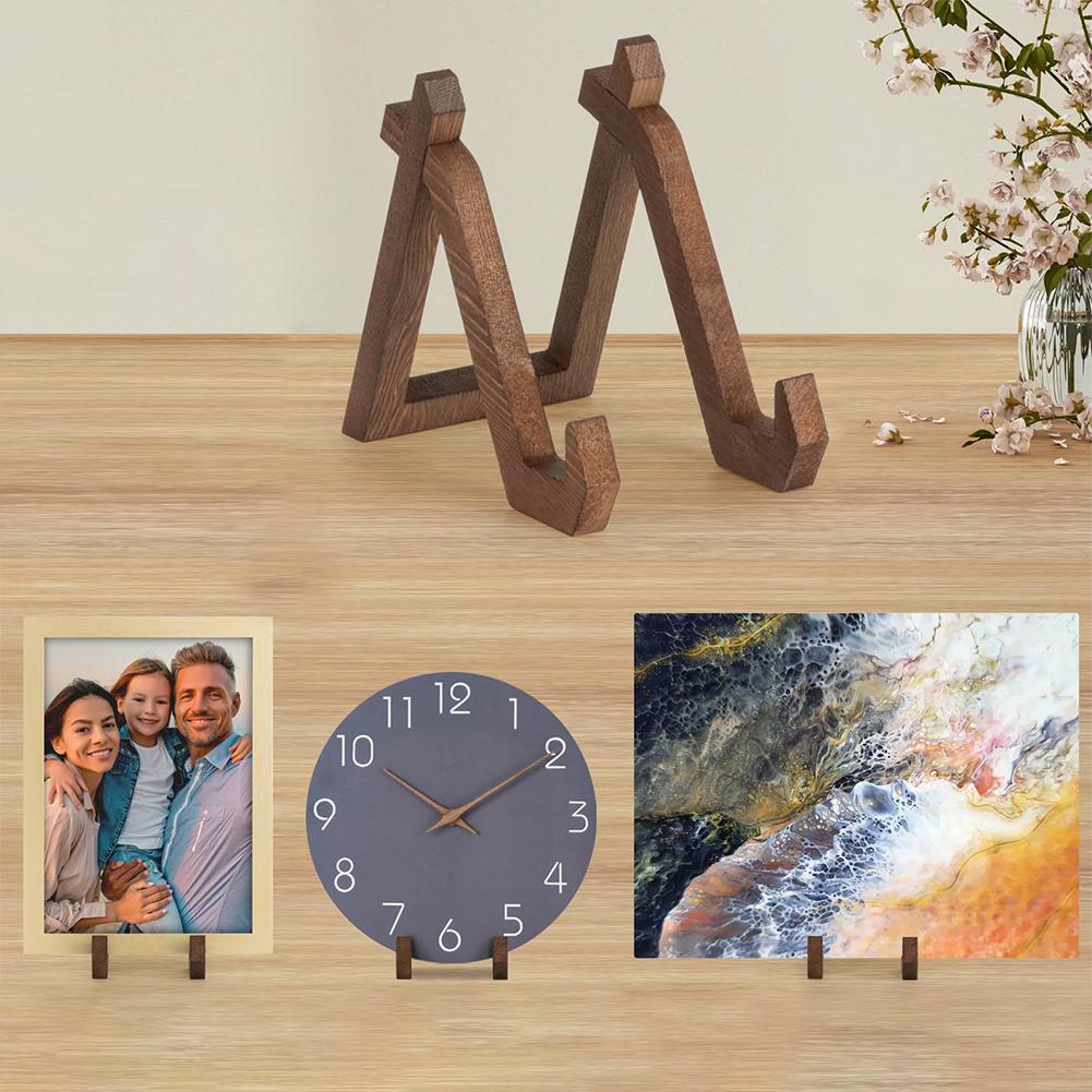 Wooden Photo Display Stand Multifunctional Kitchen Counter Item Display Rack Retro Decorative Stand for Kitchen Counter