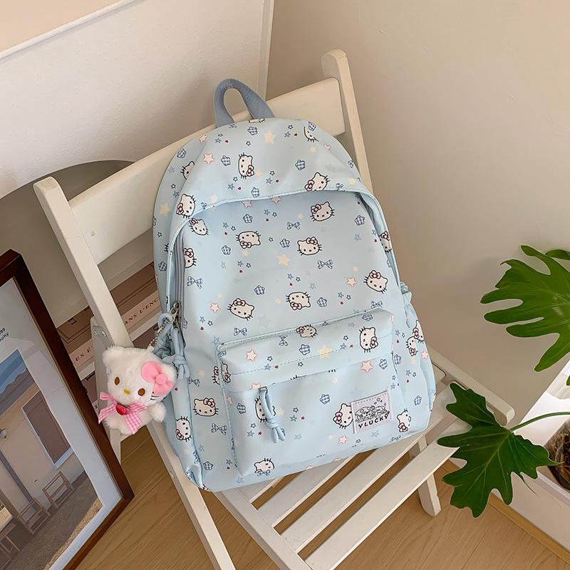 Schoolbag Milk Moe Cartoon Cat Printed School Bag Japanese Soft Girl Fresh Age Reduction Student Class Travel Versatile Backpack