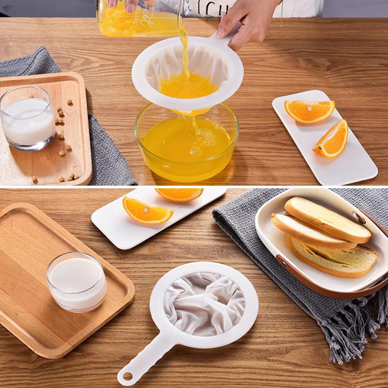 Reusable Nylon Ultra Fine Filter Mesh Strainer Spoon Sieve Soy Milk Juice Coffee Food Filter Kitchen Colander