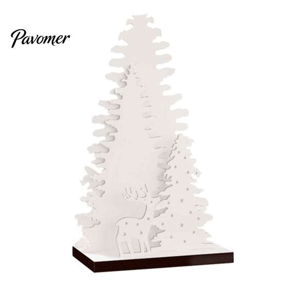 Warm Atmosphere Room Decor LED Wooden Christmas Tree Tabletop Decor, Glowing Hollow Light Up Seasonal Home Interior Accents Ornaments for Holiday