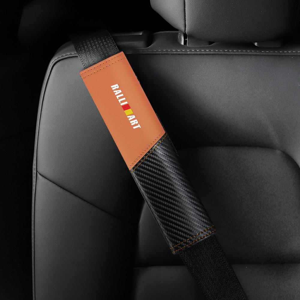2Pcs Car Seat Shoulder Cover Seatbelt Pad Car Accessories For Mitsubishi Space Star Eclipse Cross ASX Xl Lancer Galant Ralliart