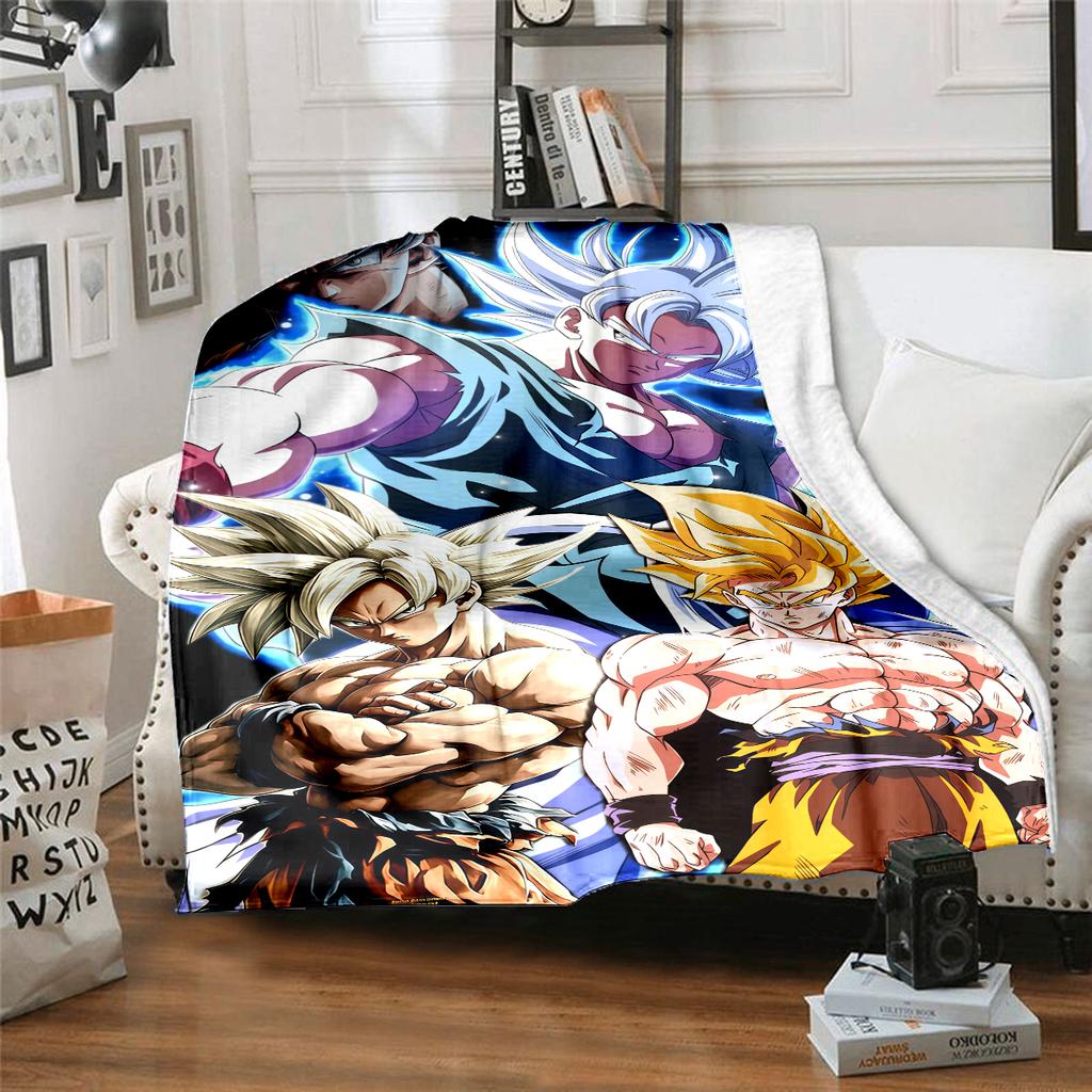 1PC Dragon Ball Z  Print Flannel Blanket, High quality All Seasons, Home Decor, Warmth and Comfort, Perfect for Christmas Gifts
