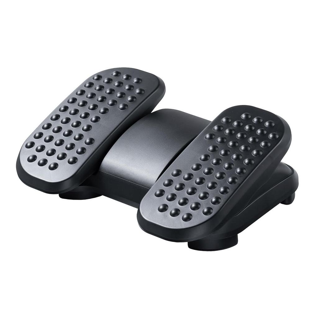 Sanwa Direct 20kg Weight Foot Rest for Desk Under-Desk Footrest, Height/Angle Adjustable, Capacity, Work, Pedal, Black, 100-FR036