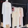 Seven-color pure lace sexy suspender nightdress women's French ice silk with chest pad suspender morning robe two-piece set