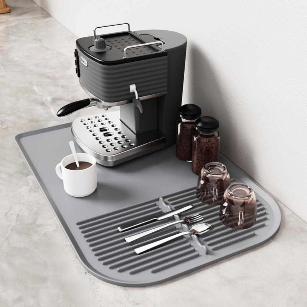 Silikon Kaffeemaschinenmatte Anti-Rutsch 24"x16" Abtropfmatte Hitzebeständig Trocknet Schnell Geschirrabtropfmatte Küchentheke
