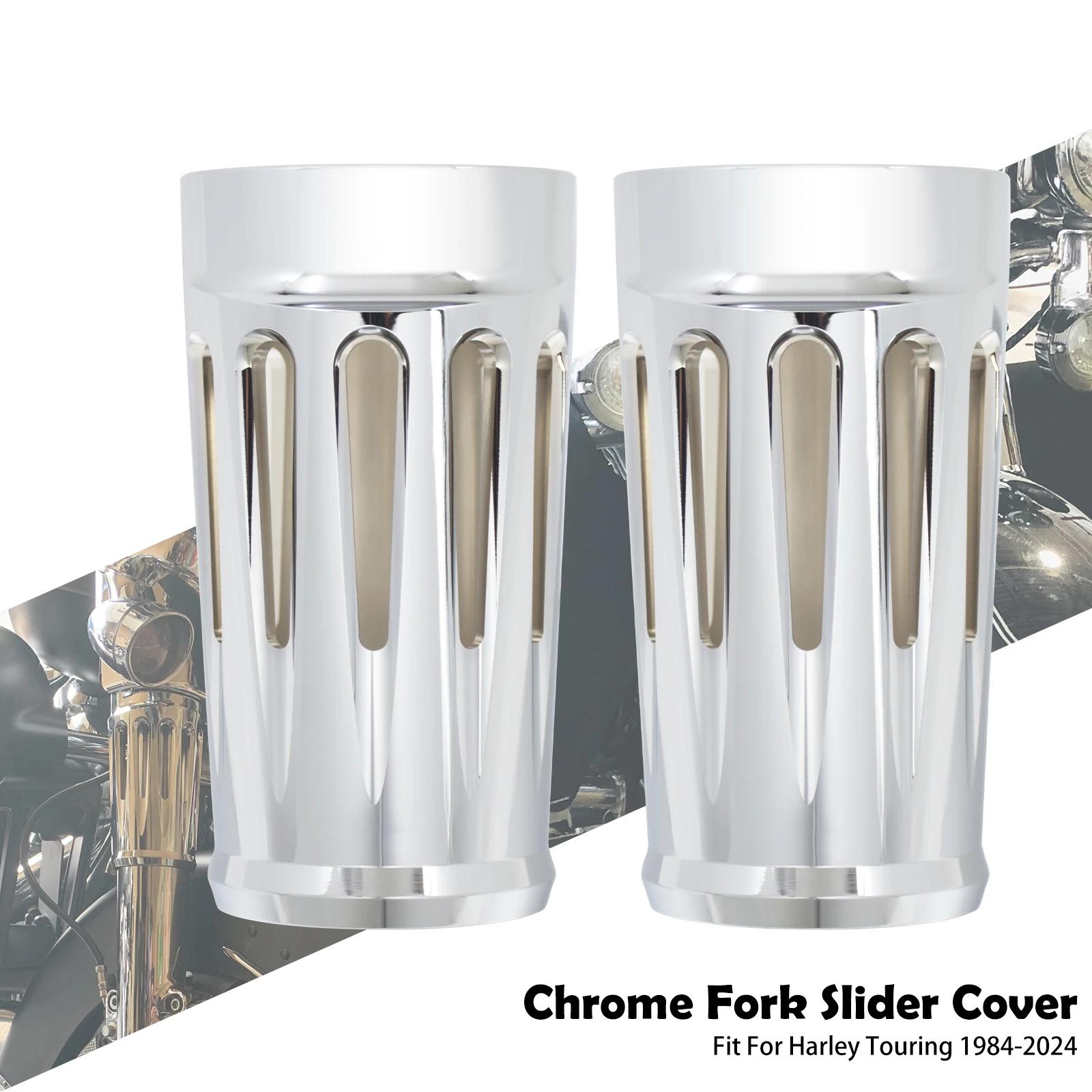 

Motorcycle Front Fork Shock Slider Cover Absorber Boot Covers For Harley Touring Street Electra Glide Road King FLHTK 1980-2025 Chrome Fork Cover