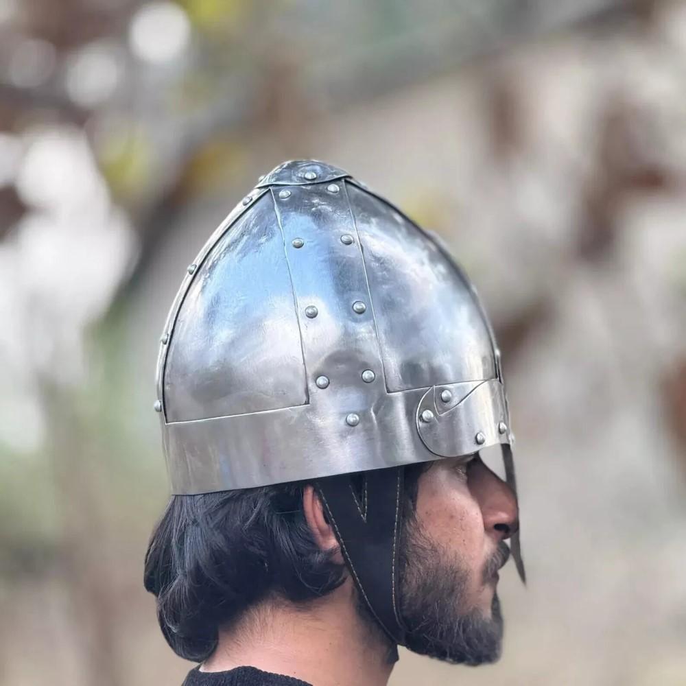 Medieval Steel Norman Viking Helmet Spectacle Armor Helmet 18 G Steel Handmade