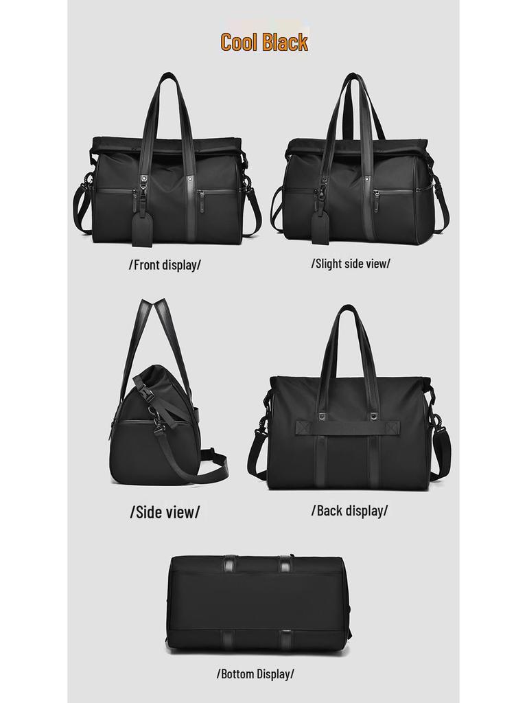 Men's Large Capacity Oxford Cloth Travel Bag for Business and Casual Use with Wet/Dry Separation