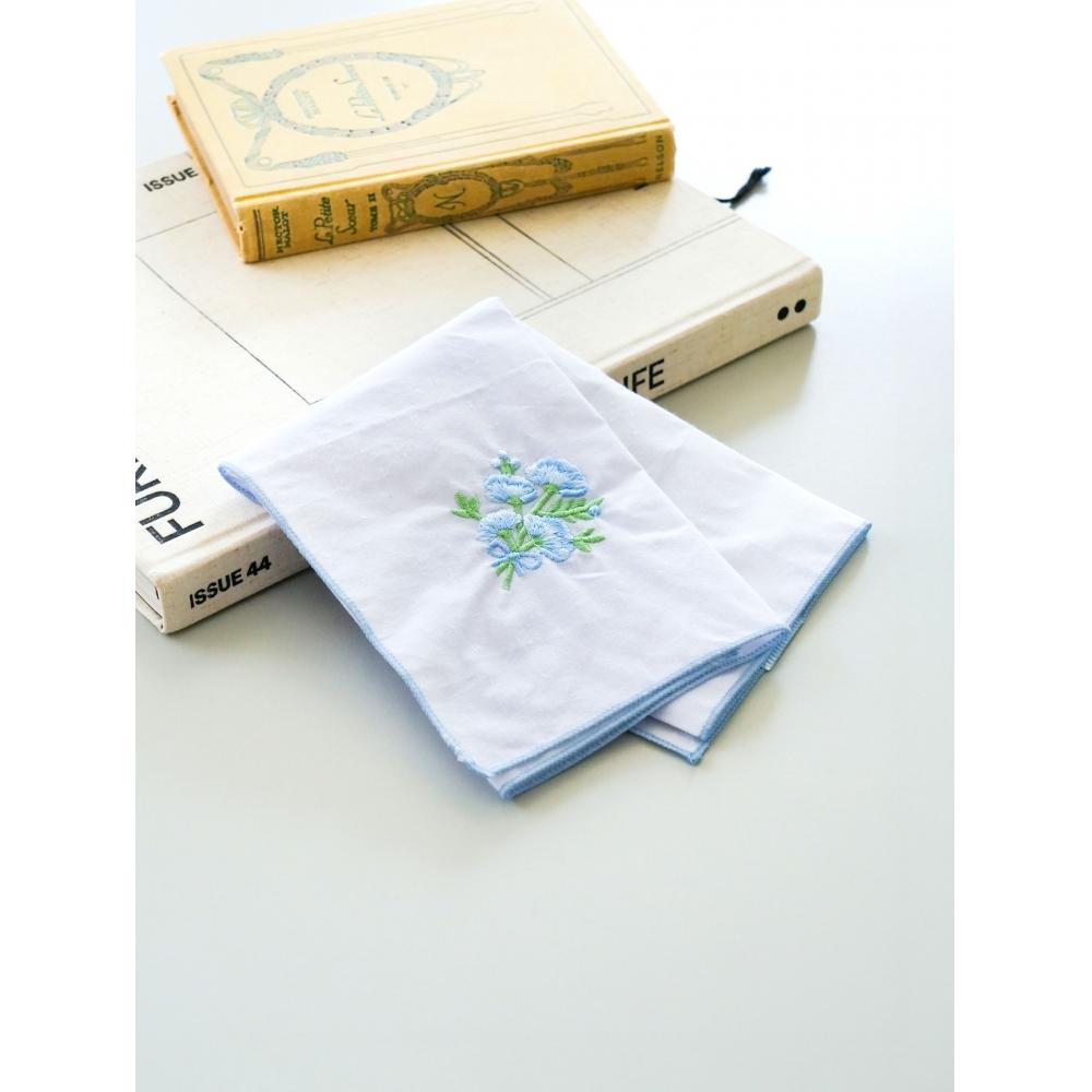 Daiso Broderi Lommetørkle Blå