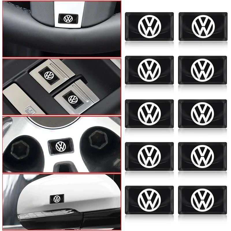 VW For Volkswagen 10pcs New 3D Epoxy Car Stickers Small Drop Glue Decals For Volkswagen Golf Passat B6 Magotan Touran Arteon Sci
