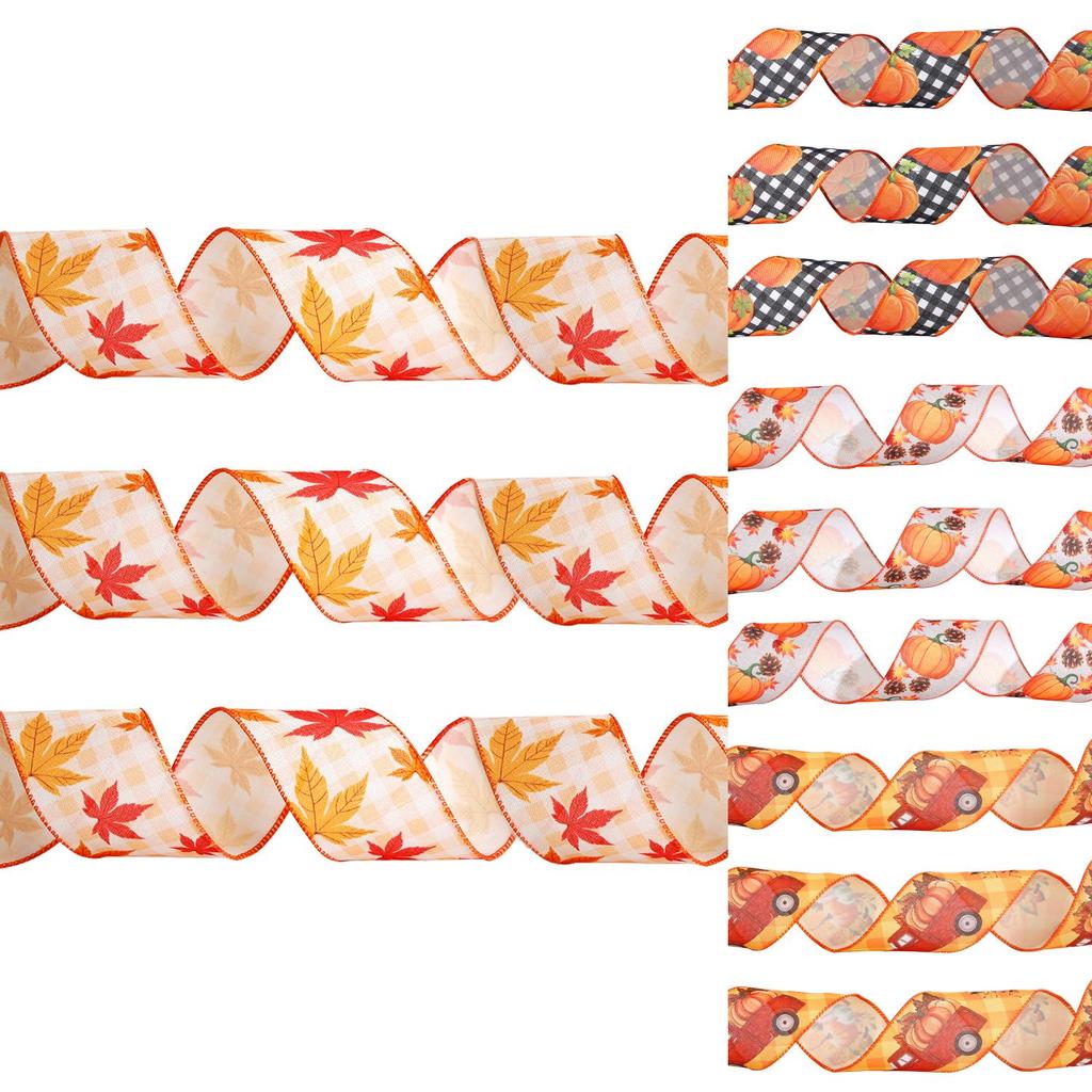 Charming 6.5cm Wide Halloween And Thanksgiving Ribbon For Seasonal Festivities
