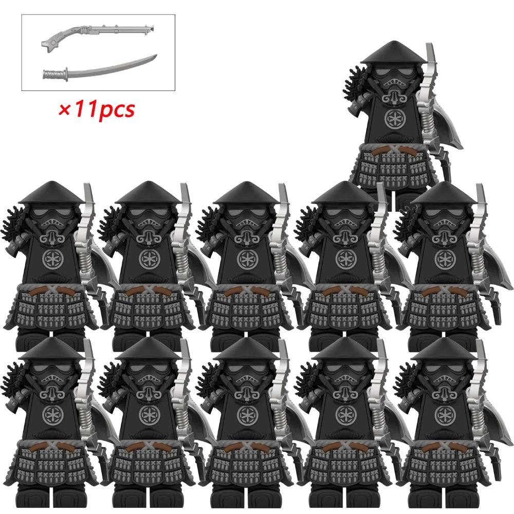 Samurai Warrior Building Block Figure 11 Pieces Safe Non-Toxic ABS Material Compatible with Mainstream Building Blocks Exquisite Armor