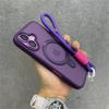 Wrist Strap Matte Clear Magnetic For Magsafe Holder Stand Case For iPhone16 15 11 12 13 14 16 Pro Max Plus With Lens Glass Cover