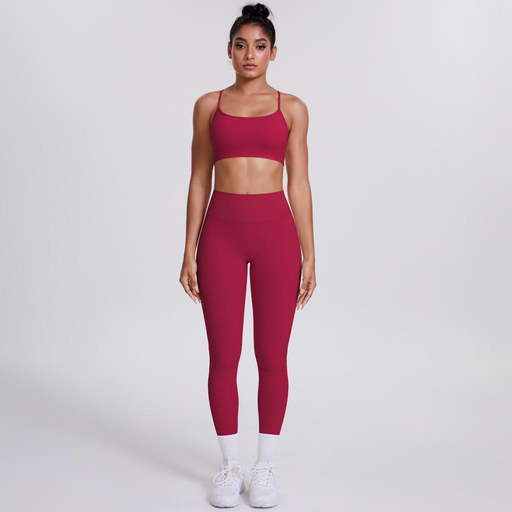 New Cross Suspender Beautiful Back Sports Bra Set, Cloud Sensing Quick Drying Tight Yoga Suit, Outdoor Running Fitness Two-Piece Set For Women
