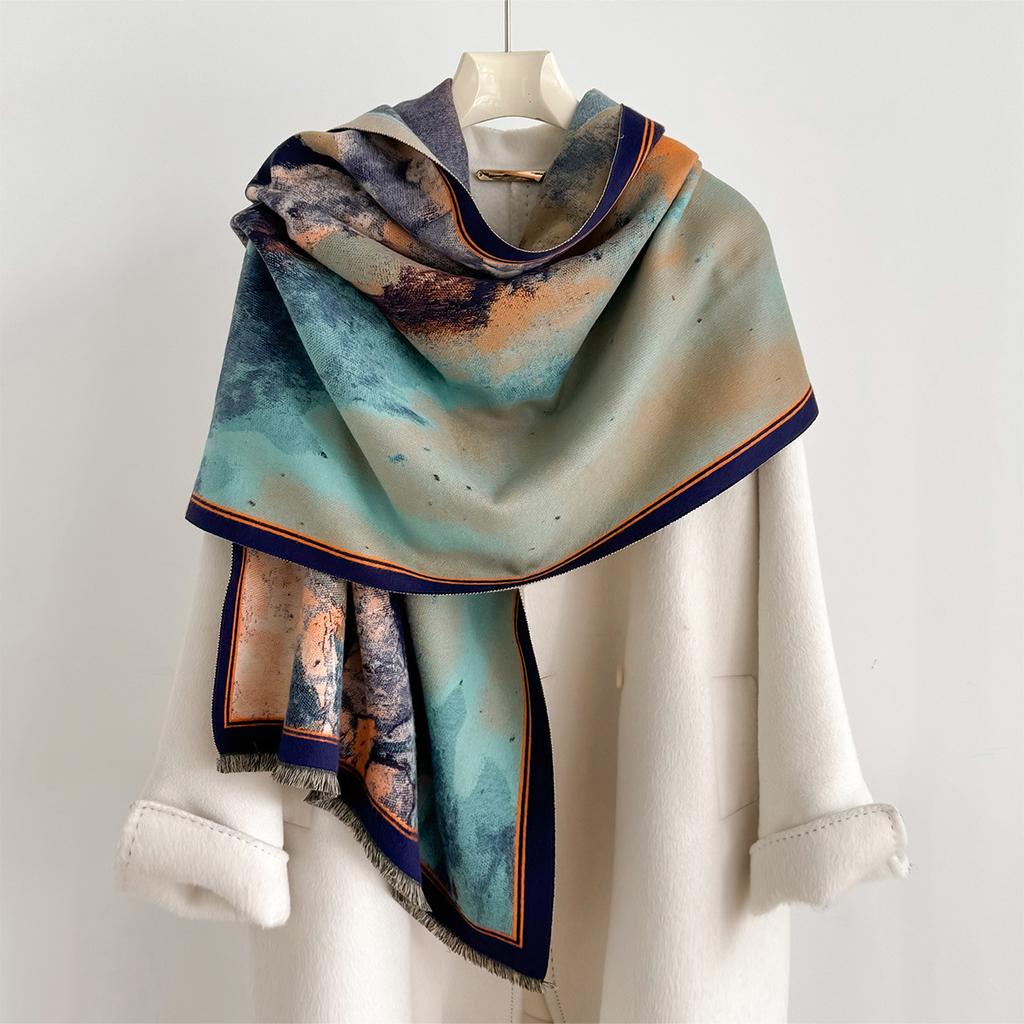 Winter Thickened Warm Shawl Cashmere And Versatile Variety Of Windproof And Cold-Proof Scarf Neck Protection Scarves