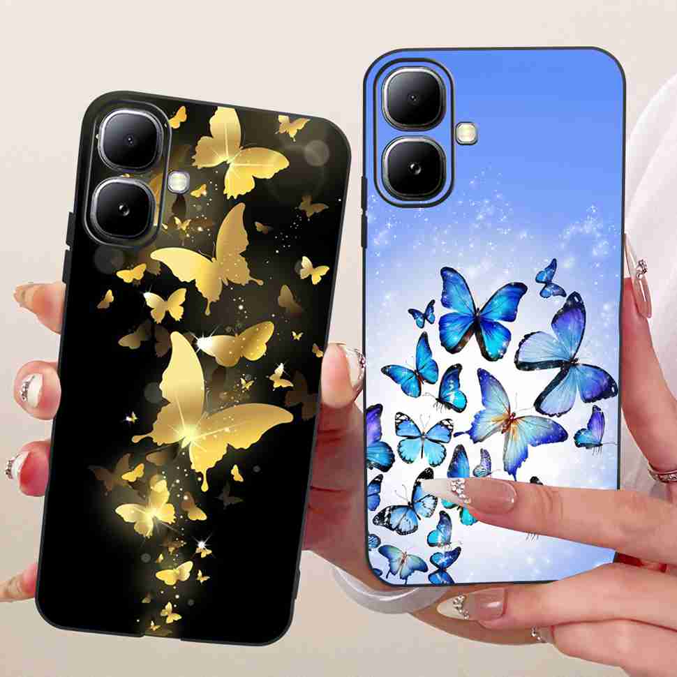 For Infinix Smart 20 4G X6840 X6840B Case Cartoon Cat Dinosaur TPU Black Cover For  Infinix Smart20 smart 20 4G Phone Casing