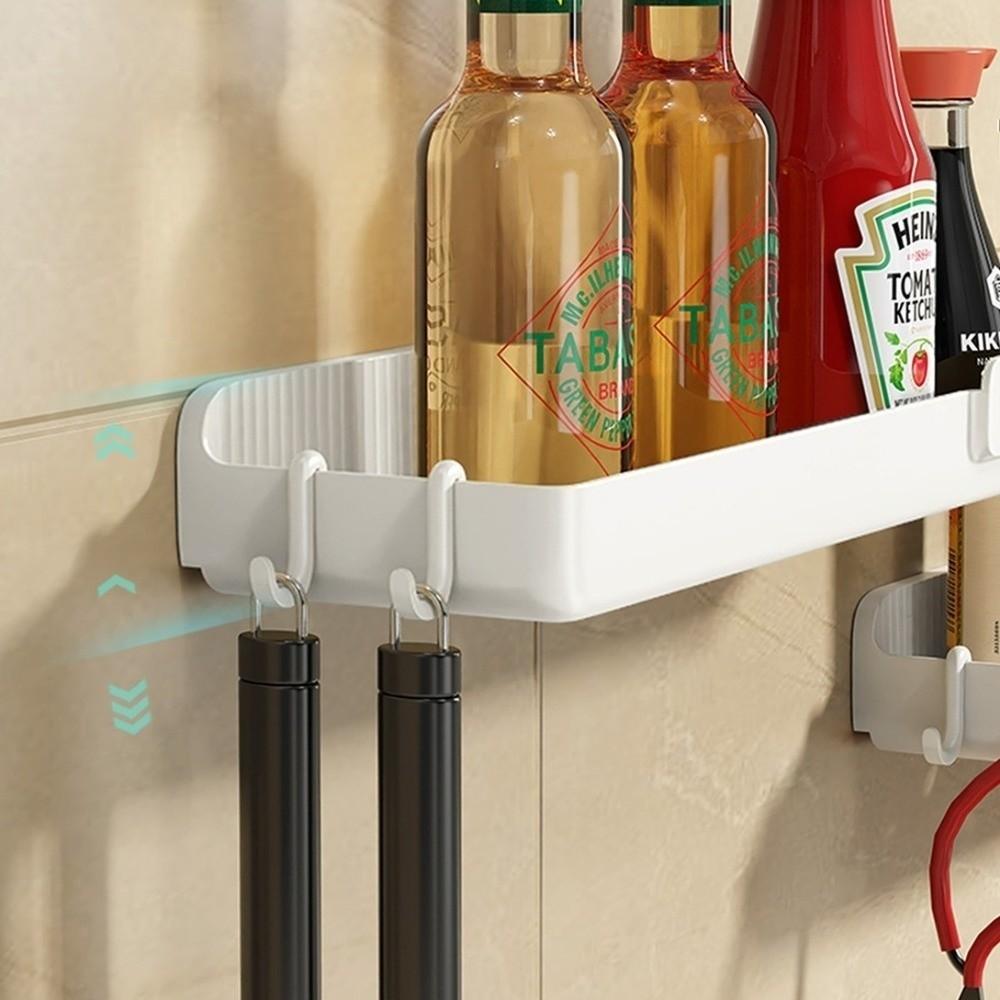 With Hooks Kitchen Storage Shelf Multi-Functional Seasoning Organizer Rack  Home
