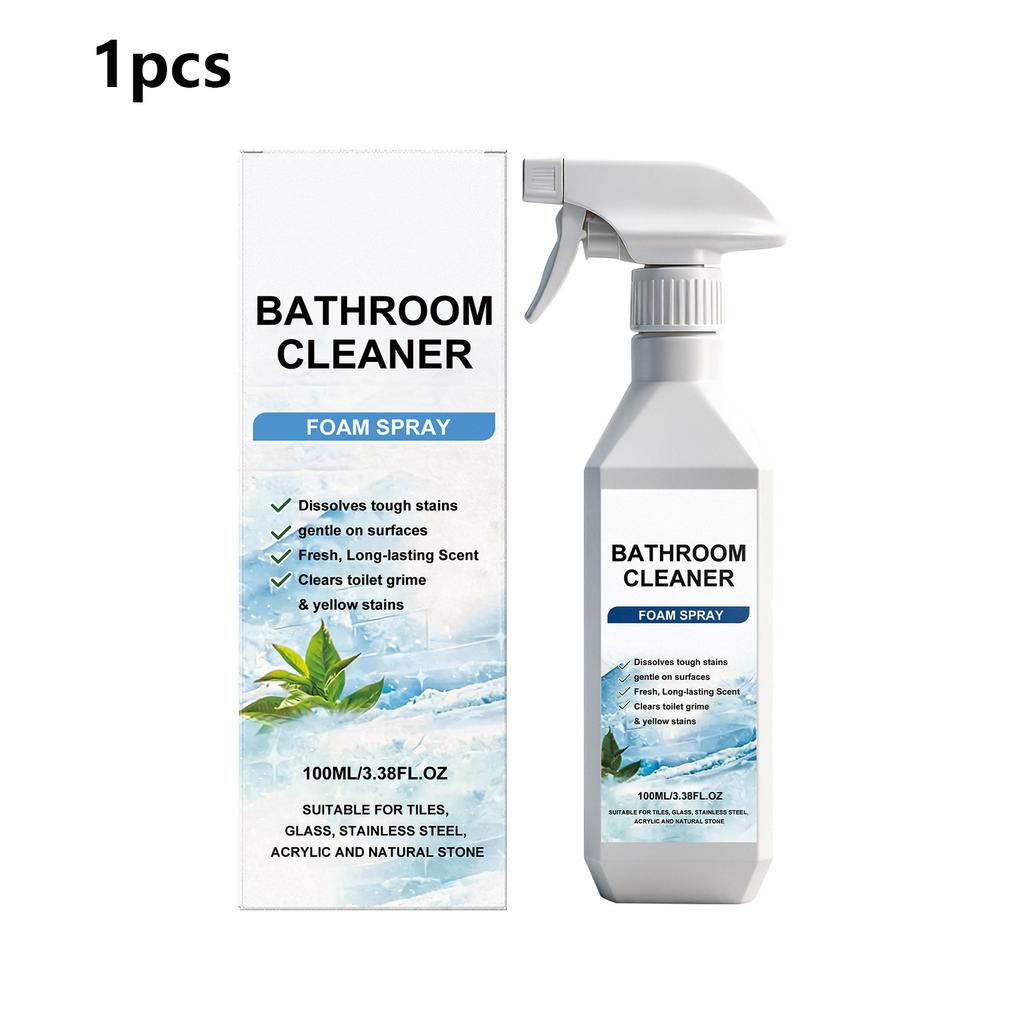 Powerful Bathroom Cleaner Spray Limescale Remover for Tiles Shower Glass & Taps Multi-purpose Stain Remover Fresh Scent 100ml