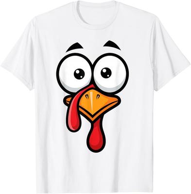 Thanksgiving Funny Turkey Face Costume for Men Women T-Shirt