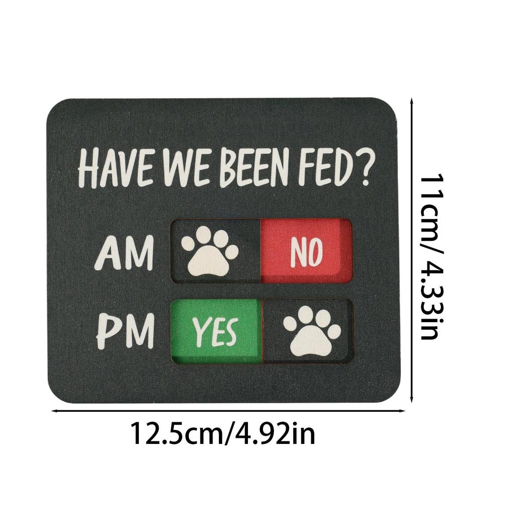 4/1PCS Magnetic Dog Feeding Reminder Fed Refrigerator Sign Wooden Pet Supplies Have We Been Fed Magnet Fridge Chart Slider Sign