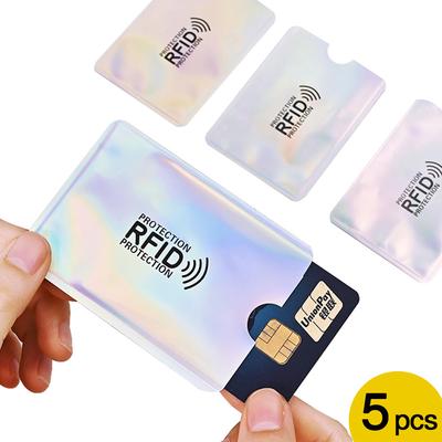 5PCS Anti RFID Carteira Bloqueio Leitor Bloqueio Titular do Cartão de Banco ID Protetor de Cartão de Banco de Metal Cartão de Crédito